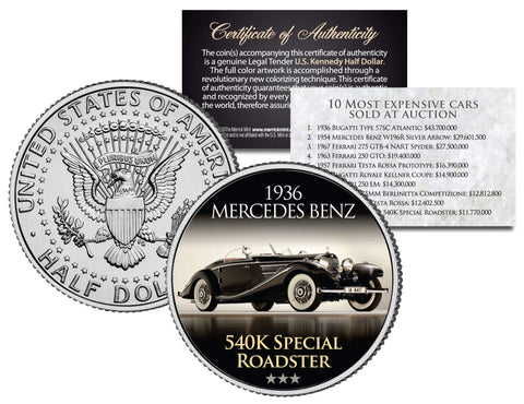 1968 CHEVROLET CORVETTE L88 - Most Expensive Muscle Cars Ever Sold at Auction - Colorized JFK Half Dollar U.S. Coin