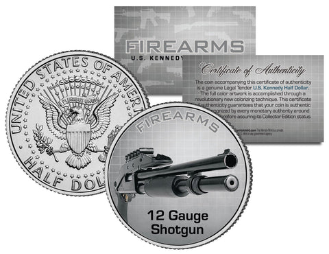 .44 MAGNUM REVOLVER Gun Firearm JFK Kennedy Half Dollar US Colorized Coin