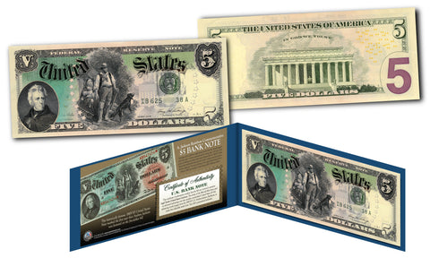 1861 Abraham Lincoln Demand Note Civil War $10 Banknote on Genuine Modern $10 U.S. Bill