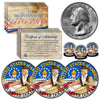 1976 Bicentennial Washington U.S. Quarter Colorized Colonial Drummer Genuine U.S. Coin (Quantity 3)