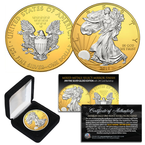Black RUTHENIUM SILHOUETTE Edition 1 oz .999 Fine Silver 2018 American Eagle Coin with Deluxe Felt Display Box