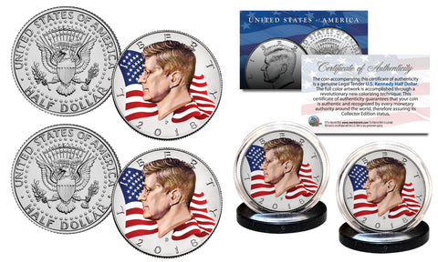 APOLLO 11 50th Anniversary Man on Moon Landing JFK Kennedy Half Dollar Genuine U.S. 2-Coin Set