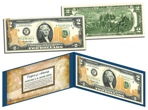 GOLD DIAMOND CRACKLE HOLOGRAM Legal Tender US $2 Bill Currency - Limited Edition
