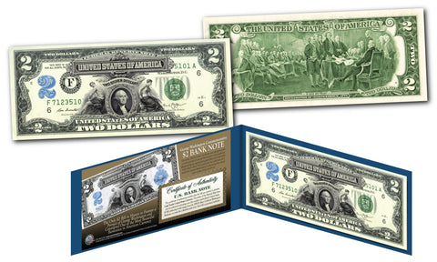 WEDDING DAY Congratulations Married Gift Genuine Legal Tender U.S. $2 Bill with Certificate and Exclusive White Display