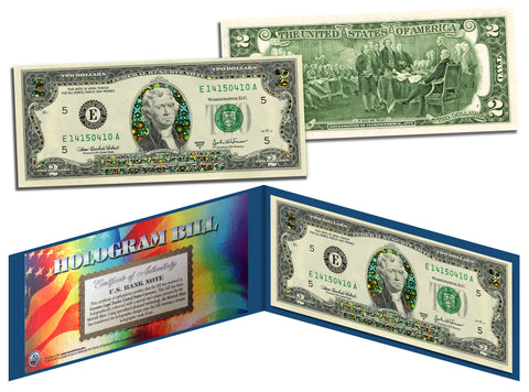 GOLD DIAMOND CRACKLE HOLOGRAM Legal Tender US $1 Bill Currency - Limited Edition
