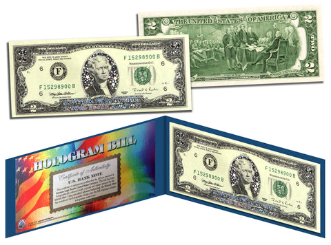 GOLD SHIMMERING STARS HOLOGRAM Legal Tender US $1 Bill Currency - Limited Edition