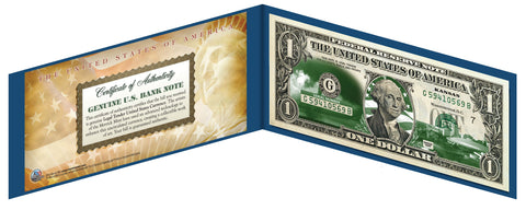 VERMONT State $1 Bill - Genuine Legal Tender - U.S. One-Dollar Currency " Green "