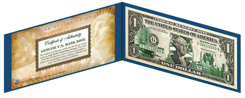 WYOMING State $1 Bill - Genuine Legal Tender - U.S. One-Dollar Currency " Green "