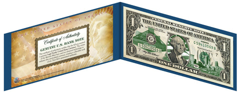 INDIANA State $1 Bill - Genuine Legal Tender - U.S. One-Dollar Currency " Green "