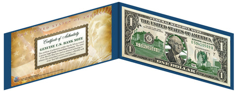MAINE State $1 Bill - Genuine Legal Tender - U.S. One-Dollar Currency " Green "