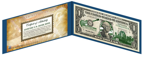 NORTH DAKOTA State $1 Bill - Genuine Legal Tender - U.S. One-Dollar Currency " Green "