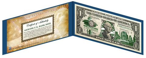 ILLINOIS State $1 Bill - Genuine Legal Tender - U.S. One-Dollar Currency " Green "
