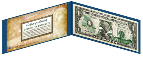MASSACHUSETTS State $1 Bill - Genuine Legal Tender - U.S. One-Dollar Currency " Green "
