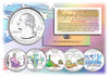 2003 US Statehood Quarters HOLOGRAM - 5-Coin Complete Set - with Capsules & COA