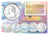 2009 DC & US TERRITORIES Quarters HOLOGRAM - 6-Coin Complete Set - with Capsules & COA