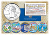 2000 US Statehood Quarters COLORIZED Legal Tender - 5-Coin Complete Set - with Capsules & COA