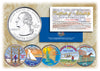 2001 US Statehood Quarters COLORIZED Legal Tender - 5-Coin Complete Set - with Capsules & COA