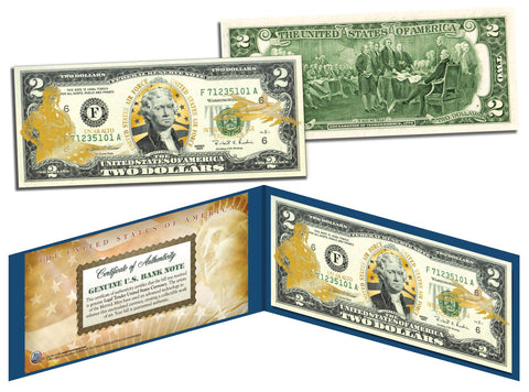 GOLD SHIMMERING STARS HOLOGRAM Legal Tender US $1 Bill Currency - Limited Edition