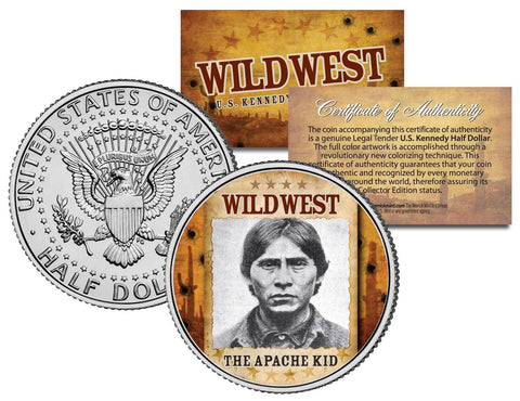 BILLY THE KID - Wild West Series - JFK Kennedy Half Dollar U.S. Colorized Coin