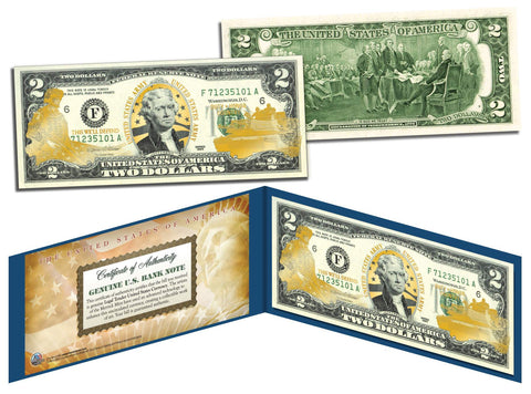 GOLD SHIMMERING STARS HOLOGRAM Legal Tender US $1 Bill Currency - Limited Edition