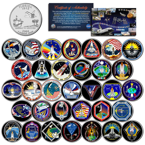 SPACE SHUTTLE CHALLENGER MISSIONS NASA Florida Statehood Quarters 10-Coin Set with BOX