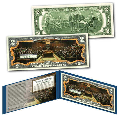 WIZARD OF OZ * DOROTHY Ruby Red Slippers * Genuine U.S. $2 Bill in SPECIAL COLLECTIBLE DISPLAY (Ltd. Ed.)