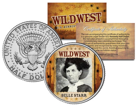JOHN WESLEY HARDIN - Wild West Series - JFK Kennedy Half Dollar U.S. Colorized Coin