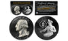Black RUTHENIUM 2-Sided 1976 Bicentennial Quarter with Genuine SILVER Highlights Obverse & Reverse