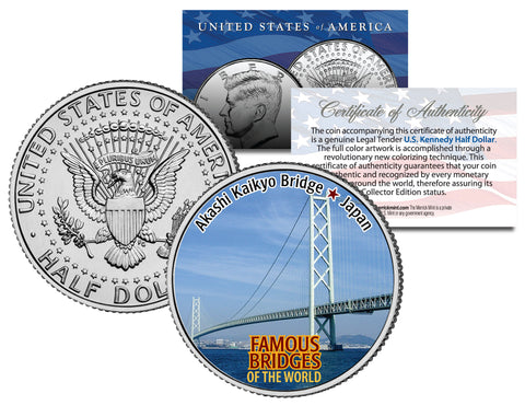 TOWER BRIDGE - Famous Bridges - Colorized JFK Half Dollar US Coin London England