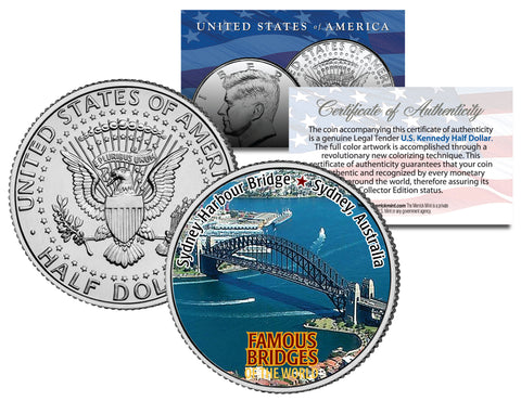 CHARLES BRIDGE - Famous Bridges - Colorized JFK Half Dollar US Coin Prague Czech Republic