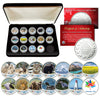 CANADA 150 ANNIVERSARY RCM Royal Canadian Mint Colorized Medallions WILDLIFE Set of 14 with Deluxe Display Box