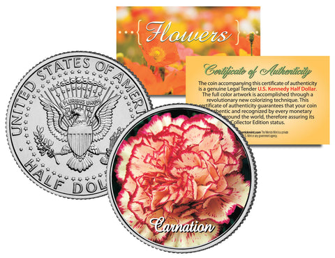 ORIENTAL POPPY FLOWER JFK Kennedy Half Dollar U.S. Colorized Coin