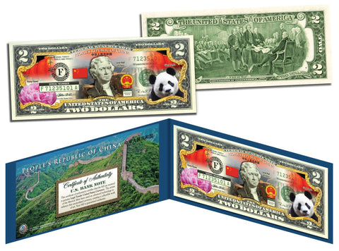 THREE WISE MONKEYS - Toshogu Shrine - Colorized U.S. $2 Bill Legal Tender - NIKKO JAPAN