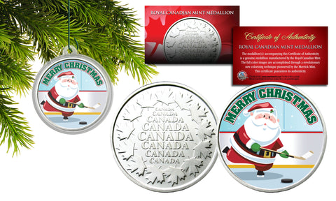 MERRY CHRISTMAS " Snowman " 2014 JFK Kennedy Colorized Half Dollar US Coin in Ornament Capsule