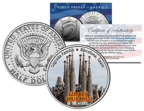SAINT MARK’S BASILICA - Famous Churches - Colorized JFK Half Dollar U.S. Coin Venice Italy