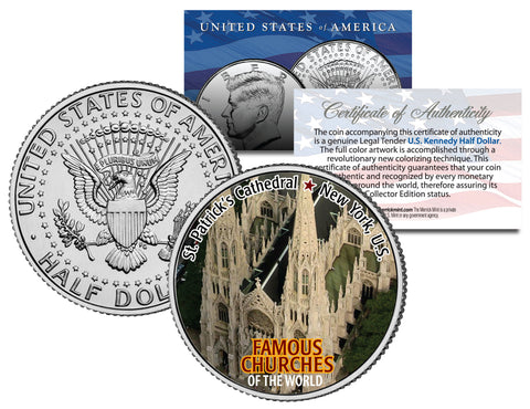 MICHELANGELO - Statue of DAVID - Sculpture Colorized JFK Kennedy Half Dollar U.S. Coin
