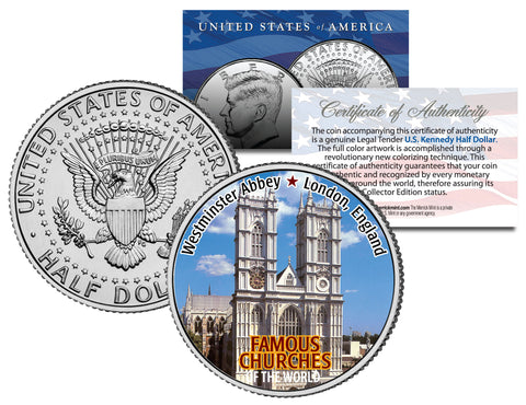 MICHELANGELO - Statue of DAVID - Sculpture Colorized JFK Kennedy Half Dollar U.S. Coin