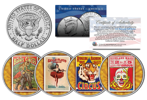 RINGLING BROS. AND BARNUM & BAILEY CIRCUS Colorized JFK Half Dollar U.S. 11-Coin Set