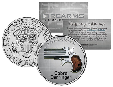 THOMPSON SUBMACHINE GUN Firearm JFK Kennedy Half Dollar US Colorized Coin