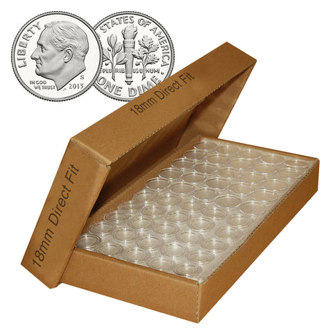 CASINO or POKER CHIP Direct-Fit Airtight 40.6mm Coin Capsule Holders (QTY: 50) **COMES PACKAGED WITH BOX AS SHOWN**