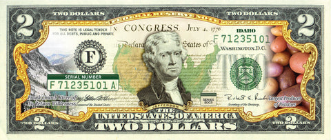 DELAWARE State/Park COLORIZED Legal Tender U.S. $2 Bill with Security Features