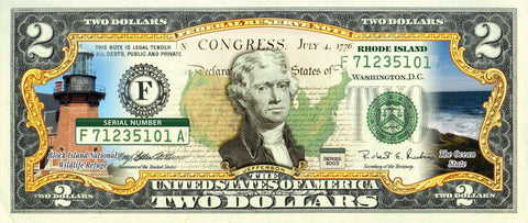 NEBRASKA State/Park COLORIZED Legal Tender U.S. $2 Bill with Security Features