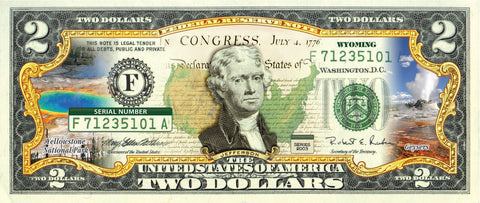 IOWA State/Park COLORIZED Legal Tender U.S. $2 Bill with Security Features