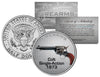 COLT SINGLE-ACTION 1873 Gun Firearm JFK Kennedy Half Dollar US Colorized Coin