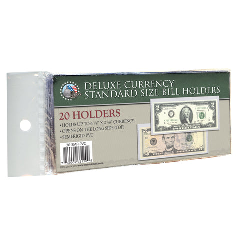 25 BCW CURRENCY TOPLOADERS Hard Rigid Holders for Banknotes Money US Dollar Bills