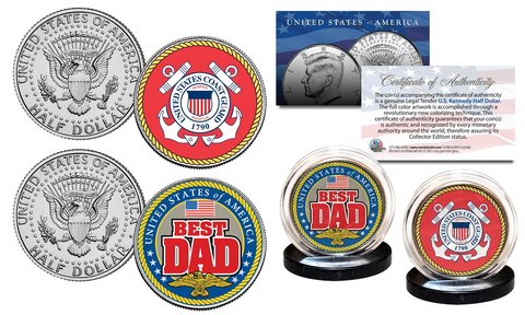 FATHERS DAY 2016 United States Armed Forces Military 2-Coin U.S. JFK Kennedy Half Dollar Set - AIR FORCE