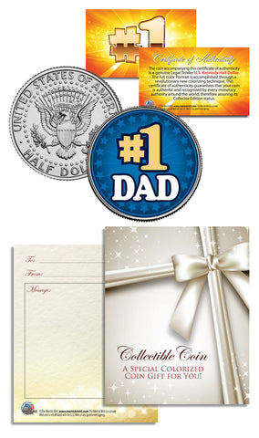 #1 GRANDPA - Grandparents’ Day - JFK Kennedy Half Dollar US Coin