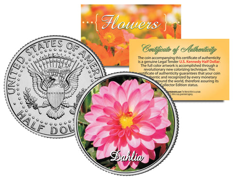 IRIS FLOWER JFK Kennedy Half Dollar U.S. Colorized Coin