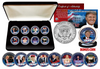DONALD TRUMP Official JFK Kennedy Half Dollars ULTIMATE 8-Coin Set with Premium Display BOX & BONUS 45th President Trump JFK Coin
