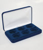 Blue Felt COIN DISPLAY GIFT METAL PLUSH BOX holds 6-IKE or Silver Eagle ASE